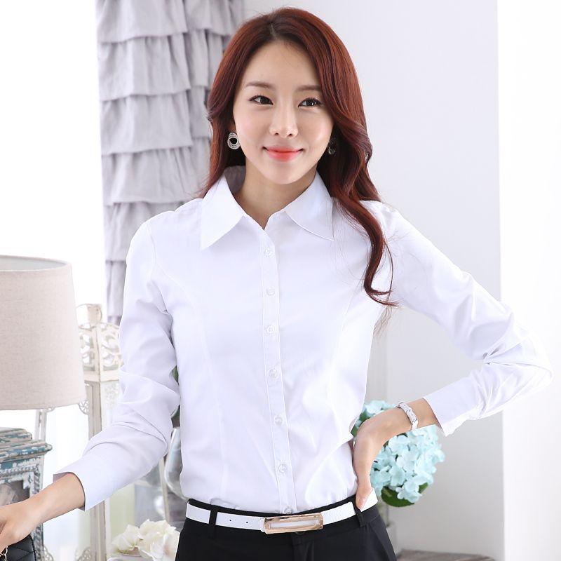 Fashion Office Lady Skinny Button Business Casual Formal Bottoming Solid Turn-down Collar Spring Summer Thin Women's