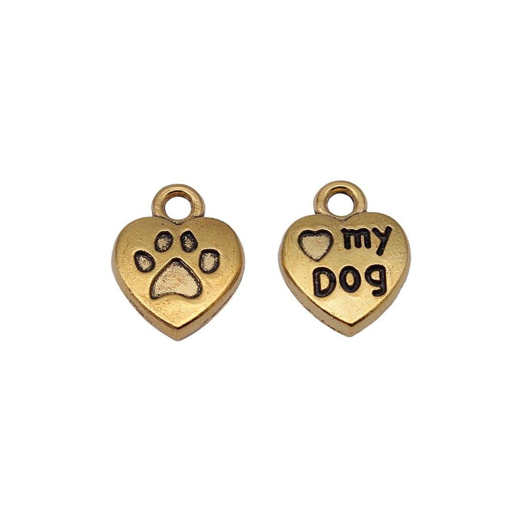 Alloy Dog Paws Charms Bear Paws Pendants For Jewelry Making Dog Themed Accessories