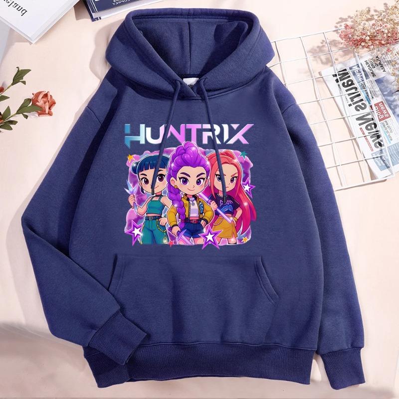 Winter Casual Warm Hoodie Witch Hunting Team Print Fashionable Comfortable Soft Children's Hoodies