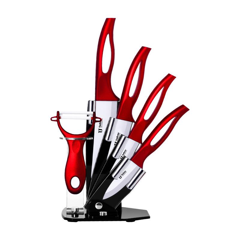 

Набор из 6 предметов 3 4 5 6 дюймов + пара + держатель для ножей Керамический нож Кухонный нож Фрукты Практичный кухонный набор шеф-повара красный