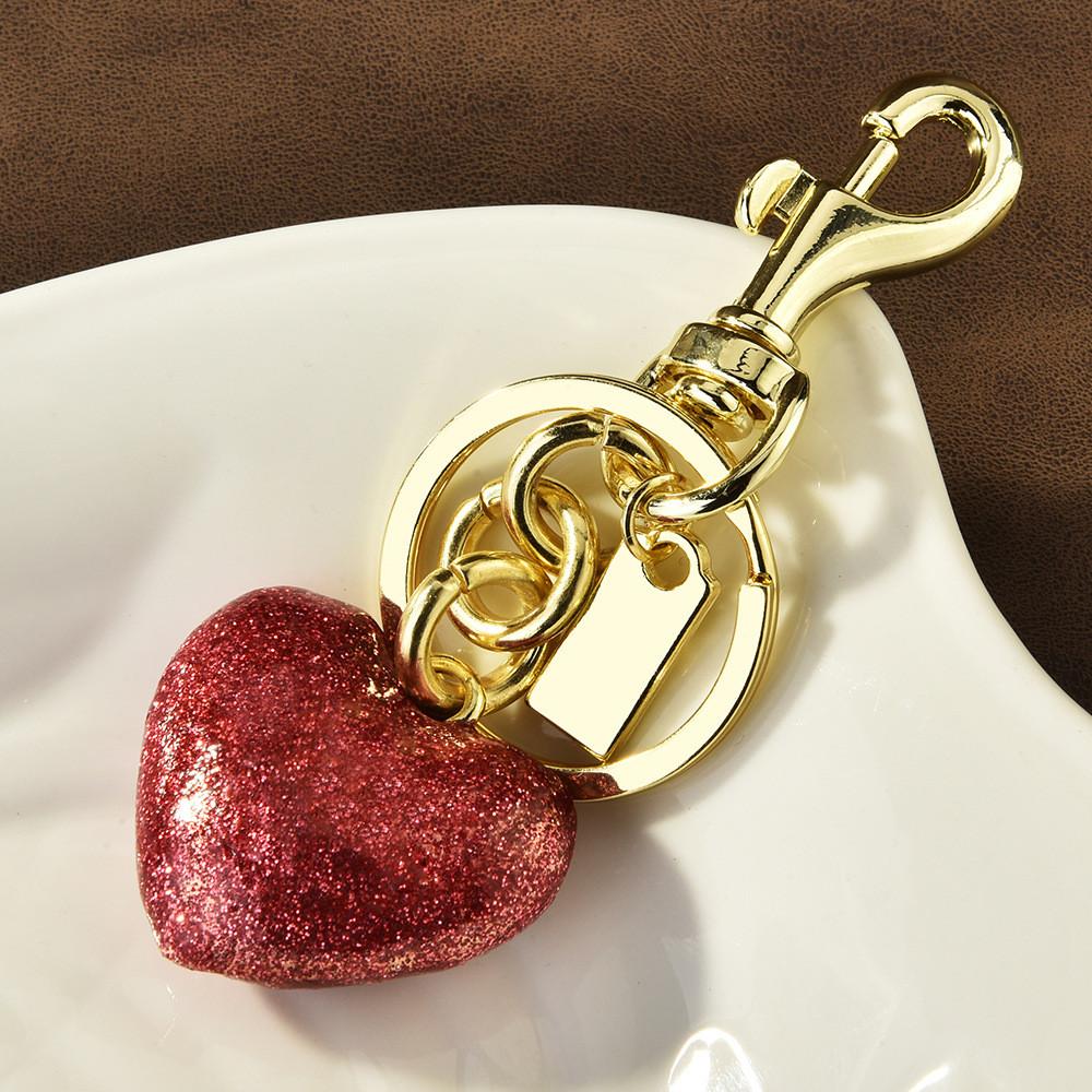 Love Heart Keychain Bag Charm With Metal Electroplating For Women Summer