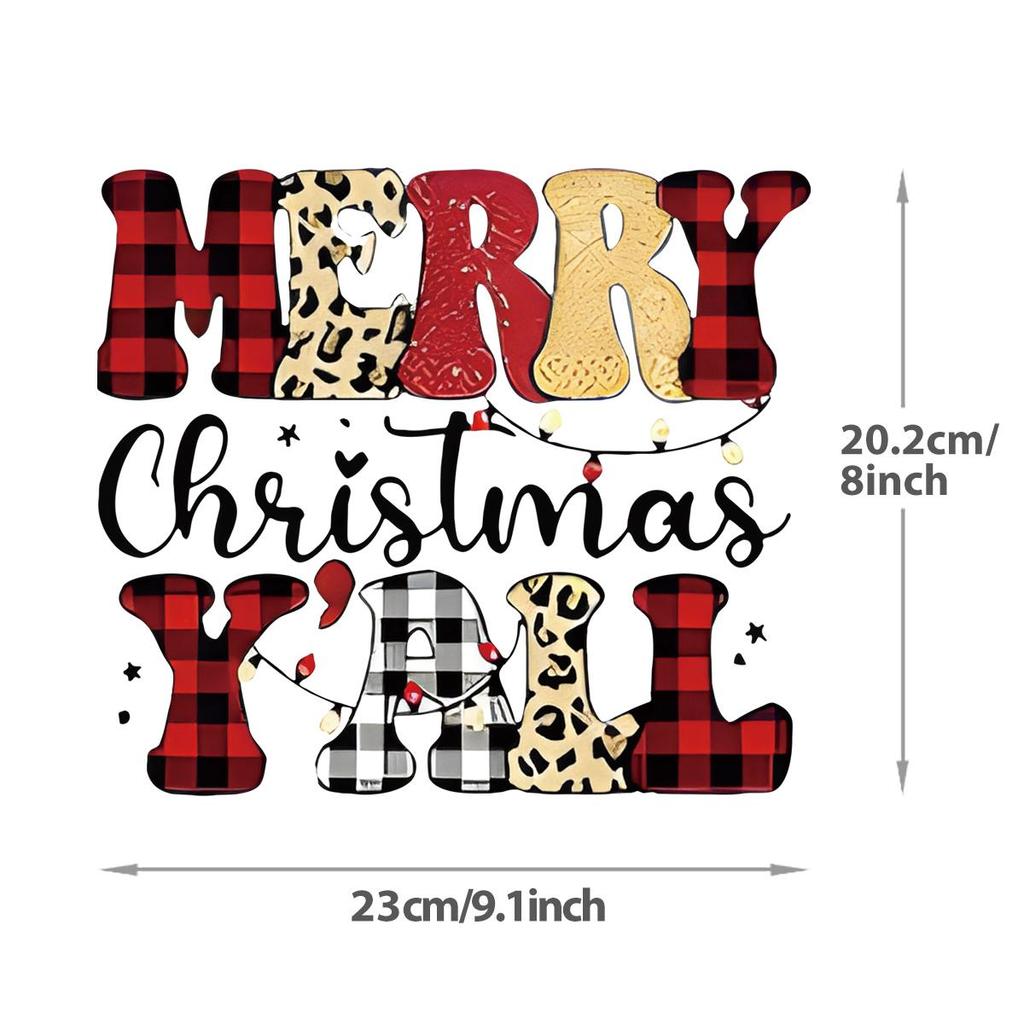 Christmas Thermal Press Stickers Decals Santa Claus Snowman Clothes Stickers Heat Transfer Diy Parches Ropa Hoodies Winter Patch