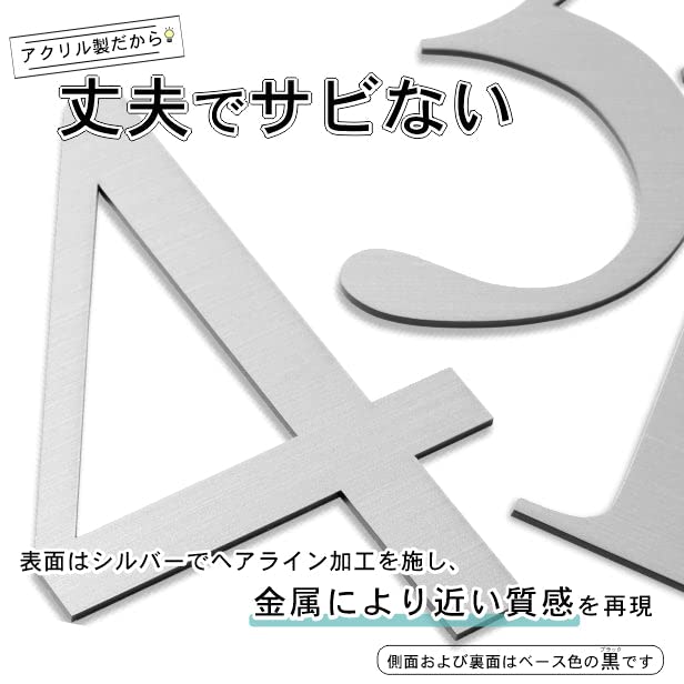 Katachi Lab Floor Number Display Plate 2 Ni Stainless Steel Style Silver Times New Roman Numbers Silver Outdoor Suitable Seal Type Made In Japan