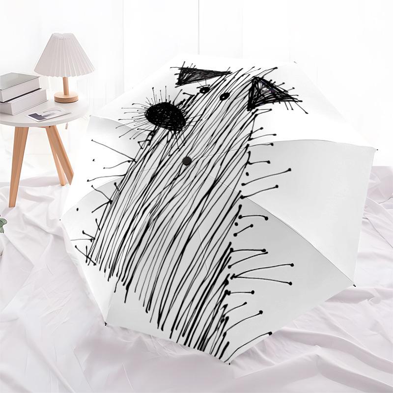 1pc Hedgehog Dog Art Automatic Open/close Umbrella, 8-Rib sturdy structure, Auto Folding/Opening, Portable Travel Umbrella for Women020
