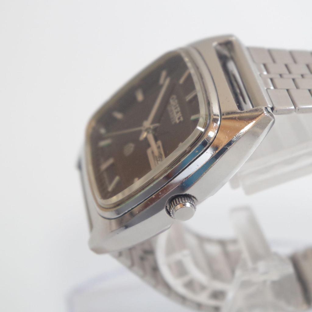 Used A7621 ORIENT Y029102-40 Quartz Day Date Brown Dial Men's Watch Working Item