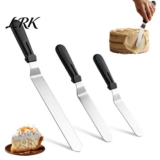 Stainless Steel Frosting Spatula 3Pcs/Set Cream Spatula, 6/8/10 Inch Blades Offset Ergonomic Cake Non-Slip Handle for Decorating, Baking & Pastry
