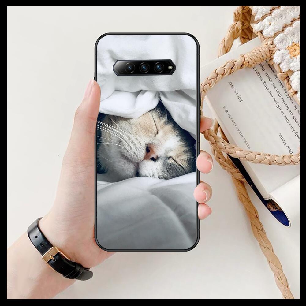 Lustige Cartoon-Katze Handyhülle Für xiaomi redmi Black Shark 4 Pro 2 3 3s Hüllen Helo Schwarze Hülle Silikon Rückseite Hübsche Mini-Hülle lustig