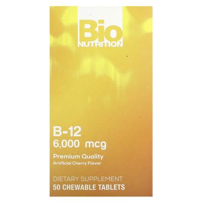 Vitamin B-12, Kirsche, 6.000 mcg, 50 Kautabletten