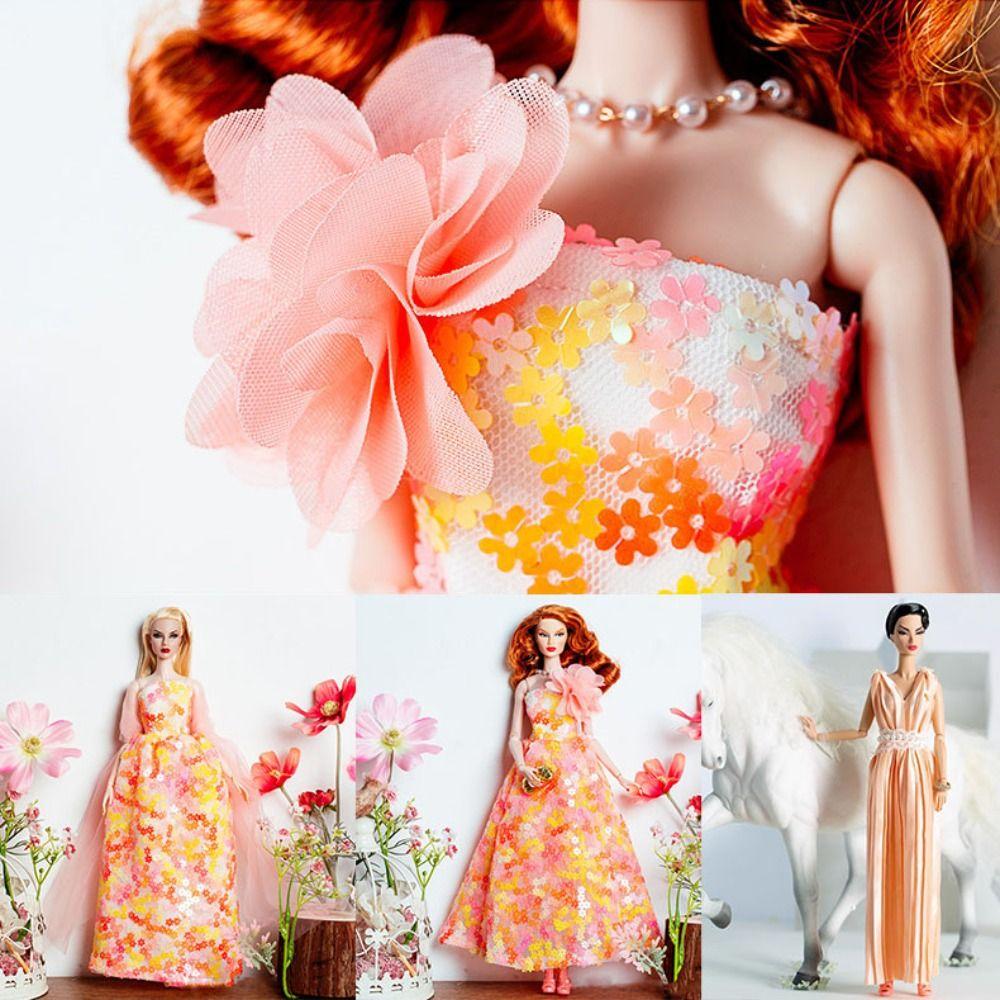 with Shawl Shoes Necklace Elegant Evening Dress for 1/6 BJD 30cm Supermodel Dolls