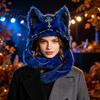 Accessoires de Cosplay Uniques Chapeau Animal en Peluche Mignon, Couvre-chef Oreilles de Chat Poilues, Chapeau Chaud d'Hiver Casquette Douce pour Costume de Fête d'Halloween, Couvre-chef