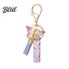 Comfortable To Carry Keychain Purple Series Pendant Sequins Star Initial Letter Charm Key