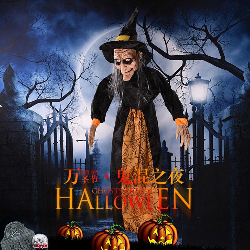 Size Animated Life Witch With Led Eyes And Spooky Sounds Halloween Decorations