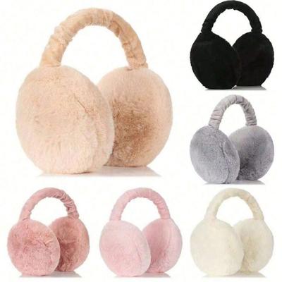 1PC Unisex Solid Color Earmuffs - Soft Plush Ear Warmer, Foldable Ear Muffs, Comfortable Coldproof Earmuffs For Winter Outdoor Winter Accessories