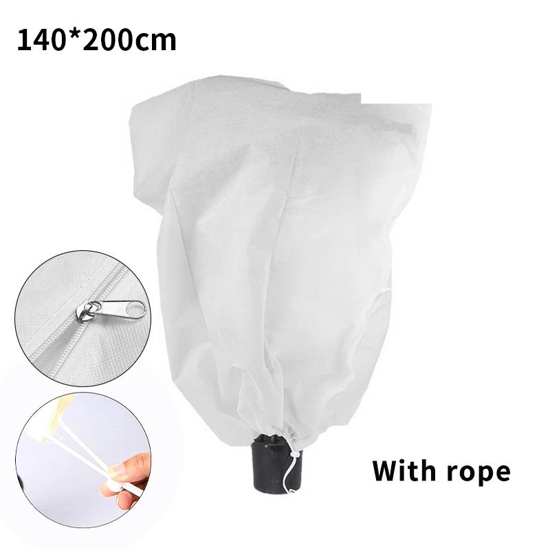 2PCS Plant Cold Protection Cover Non-woven Fabric Shrub Tree Antifreeze Bags with Drawstring Winter Frost Prevention Plant Cover