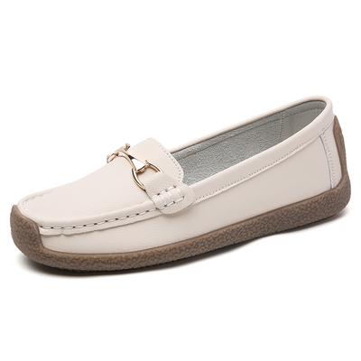 Chaussures vulcanisées pour femmes, mocassins en cuir, baskets, chaussures de créateur pour femmes, mocassins à enfiler, chaussures bateau pour femmes, grande taille 43