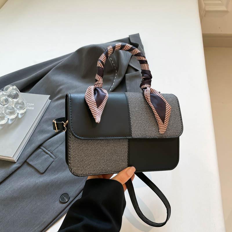 Niche design splicing handbag summer new armpit bag fashion versatile shoulder messenger bag women