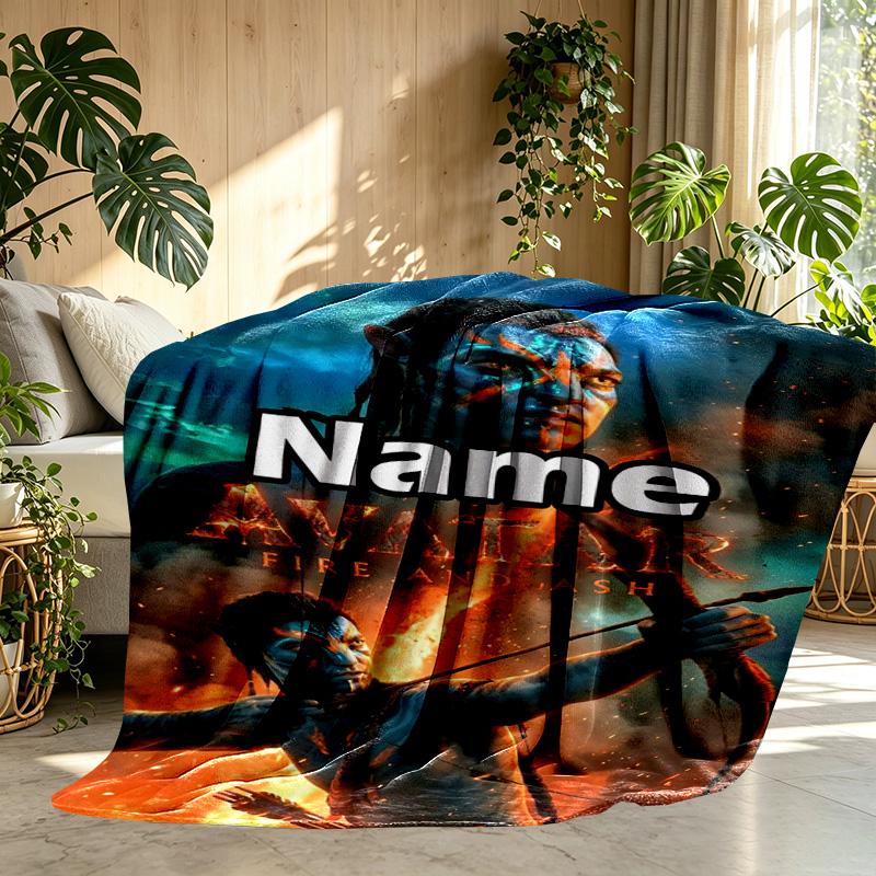 Custom Name Personalized Avatar Print Blanket, Home Decor, Bedroom, Sofa, Camping, Couch, Gifts for Birthday Christmas