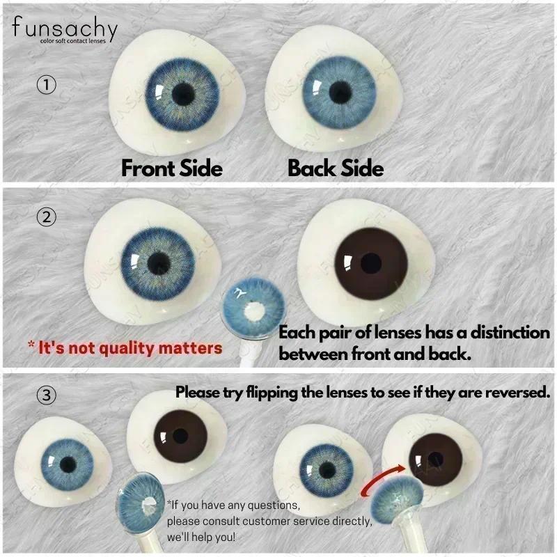 FUNSACHY 2pcs Blind White Contact Lenses for Cosplay Colored Black Contact Lens Red Color Eye Makeup for Halloween Beauty Pupils
