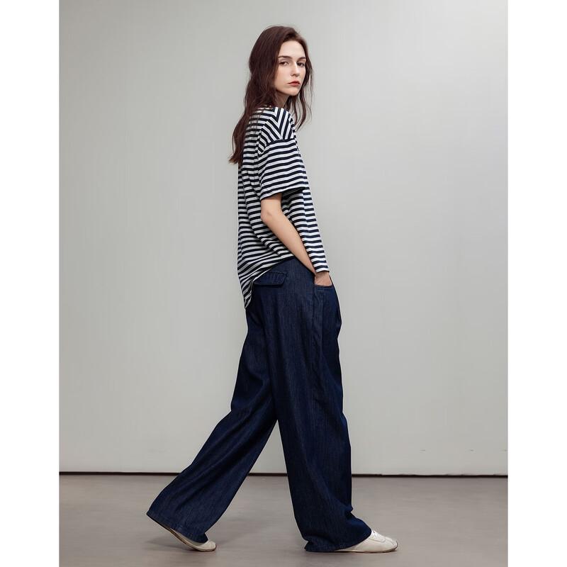 Demana Bare Feel Summer Color-Block Striped T-Shirt