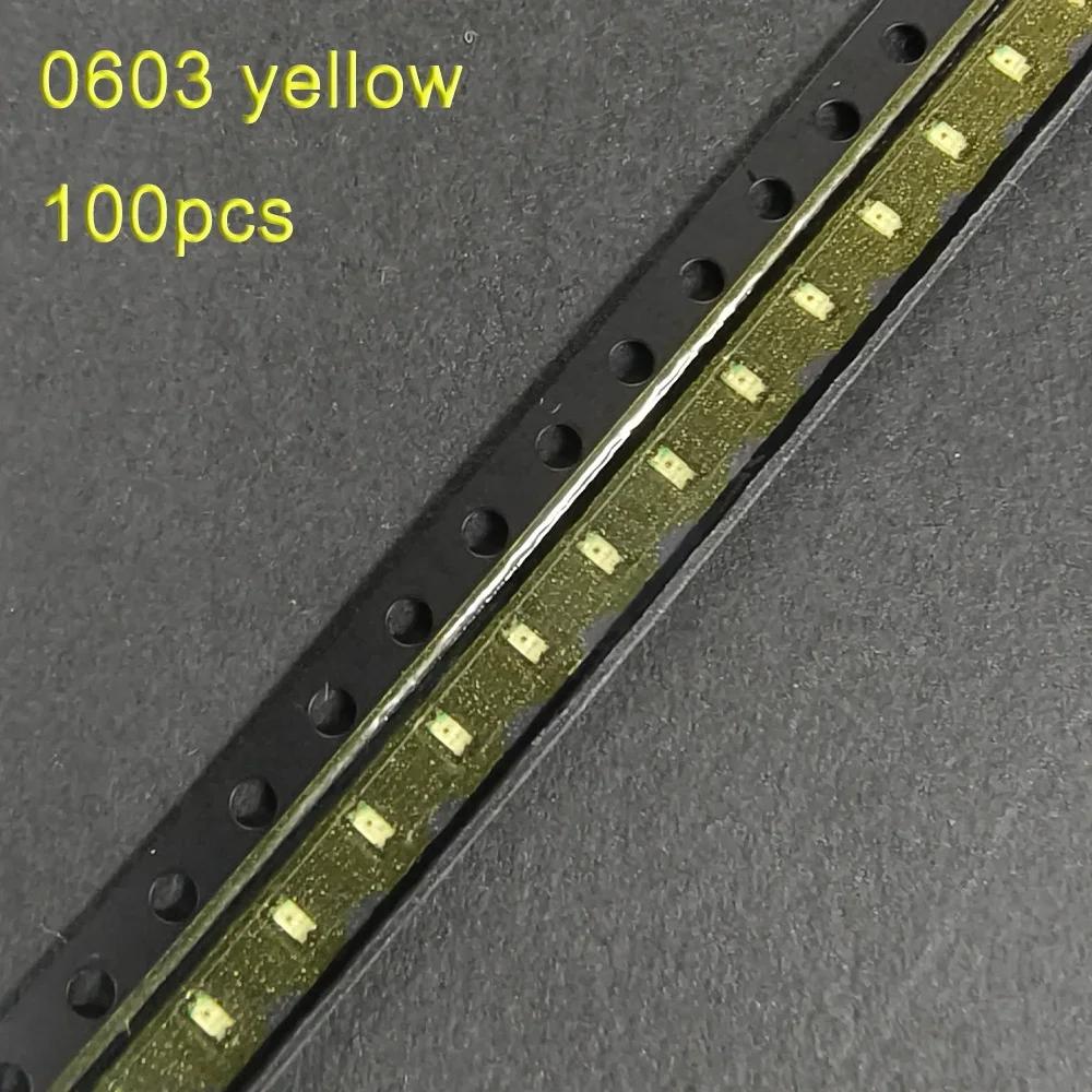 100 Stück 0603 0805 SMD LED Diode Highlight Leuchtdiode LED Chip 5 Farben Miniatur-LED Rot Weiß Gelb Grün Blau DIY-Kit