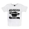 Never Underestimate An Oxford Graduate - Baby Kids Boys Girls Unisex T-Shirt / Babygrow - Uni Grad Ball