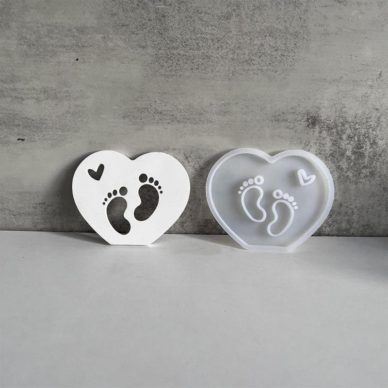 Hollow Heart-shaped Silicone Mold DIY Crafts Handmade Mama Letter Love Mold Exquisite Gypsum Resin Molds Holiday Party Gifts