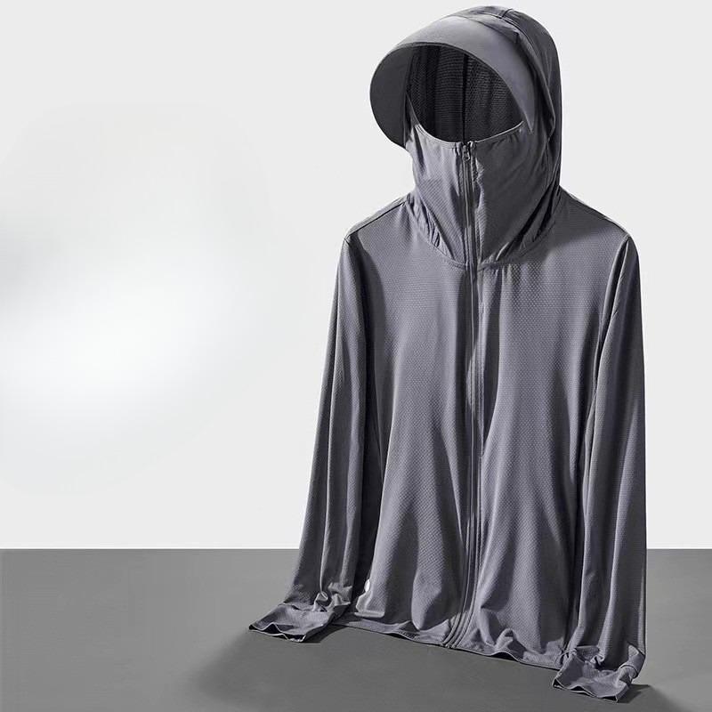 Sonnenschutzkleidung Herren Sommer Eis Seide Dünn Atmungsaktiv Lässige Jacke Anti-Ultraviolett Outdoor