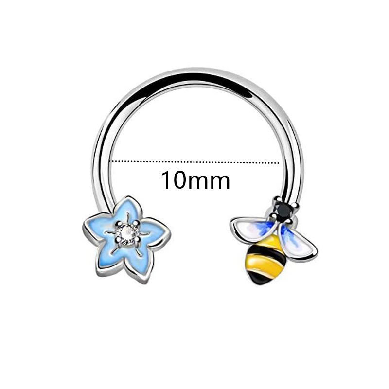 

Кільце з бджолиною підковою з нержавіючої сталі, 1,2x10 мм, кільце для носа, кільце для носа, ювелірні вироби для пірсингу