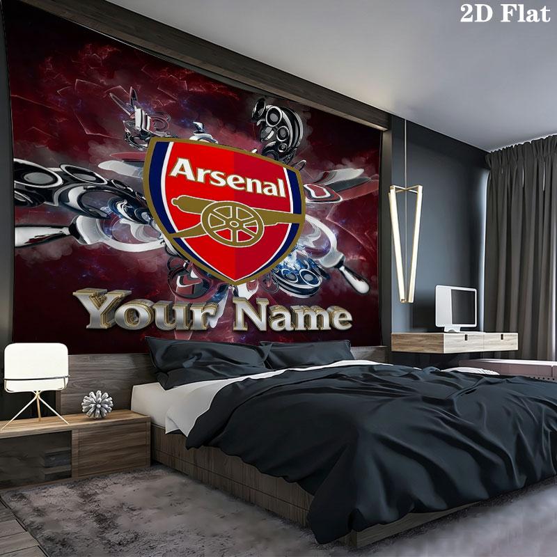 Arsenal F Custom Name Wall Tapestry Aesthetic Wall Hanging Printed Fabric Blanket Decorative Tapestries for Bedroom Living Room Home Decor
