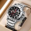 Fashion Men's Watch Six Pin Steel Calendar Waterproof Quartz Watches Night Light Leisure Luxury Clock Gift Uhren Montre