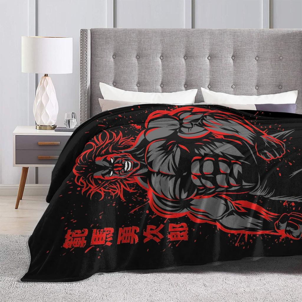 Grappler Baki Baki Hanma Blanket Flannel All Season Portable Super Warm Throw Blankets for Bedding Office Bedspreads