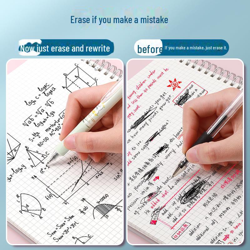 Morning Glory 7701 Varmeslettbar Gelpenn Påfyll - 0,5 mm Svart/Krystallblå med Magisk Viskelær