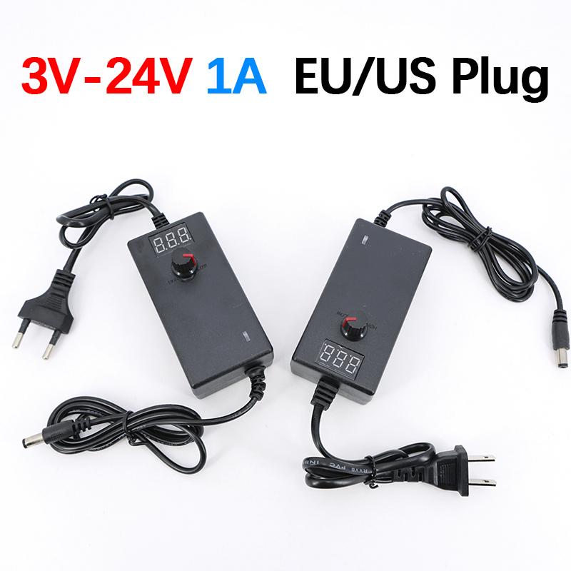 Universal AC 220V To dc 3V-24V 1A 5v 6v 8v 9v 12v 15v 16v 18v Adapters Charger Adjustable Power Supply Adapter 1000ma