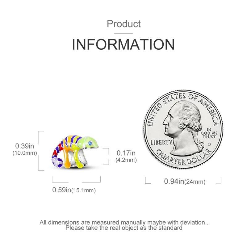Charm-Perlen Anhänger Kupfer Schillernd Chamäleon Tier Anhänger Kompatibel Mit Charm-Perlen Plata Authentische Armbänder Perlen Anhänger Damen Schmuck