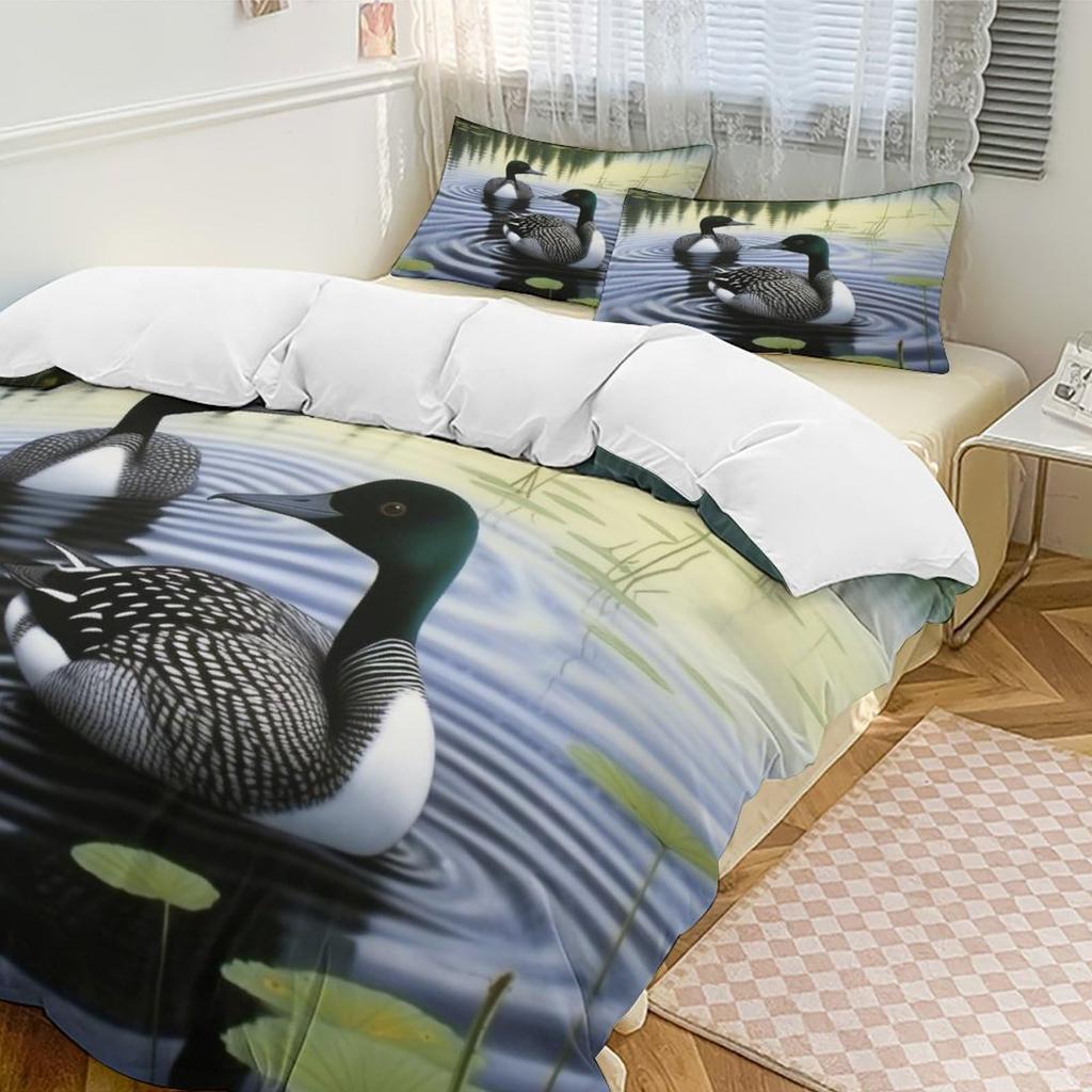 Lake Duvet Cover Sets for Kids Teens Queen Quilt Covers Lightweight Down Bedroom Decor 2 Pillowcases 1 Duvet Cover No Comforter