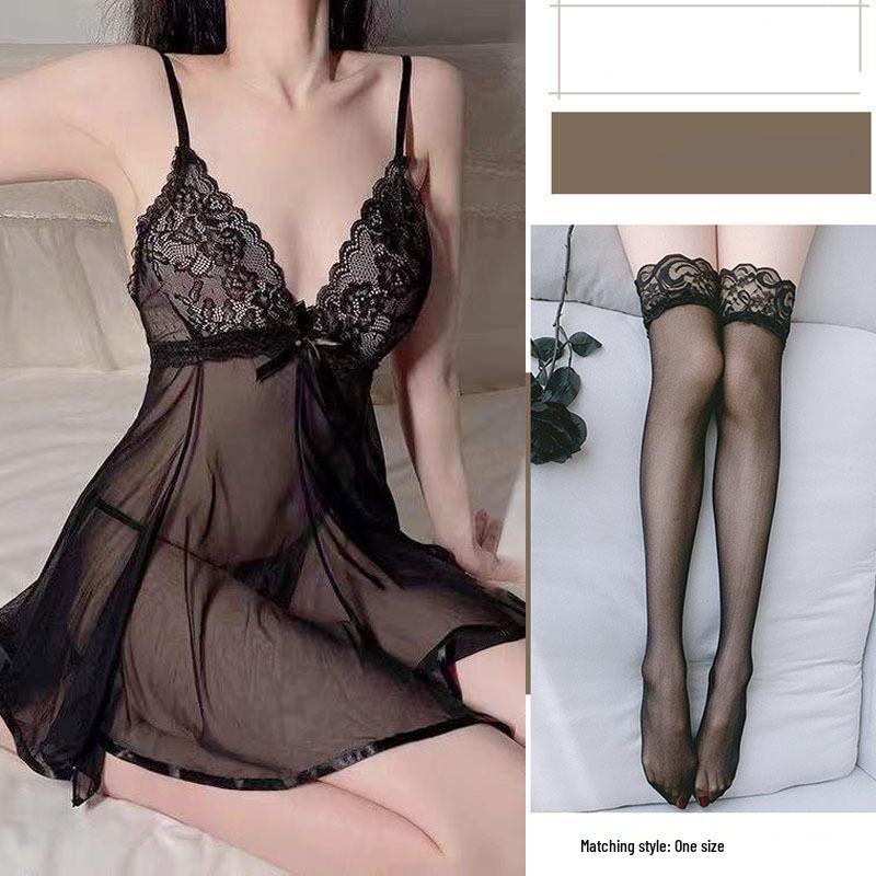 

Спокуслива прозора нічна сорочка: Тонка слінг-білизна для жінок One Size (80-130 Jin)