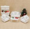 Cattreasure  (1 Set= 3 Pcs ) Dollhouse Accessories Miniature Mini Cloth Sofa Set with Pillow Cushion Furniture