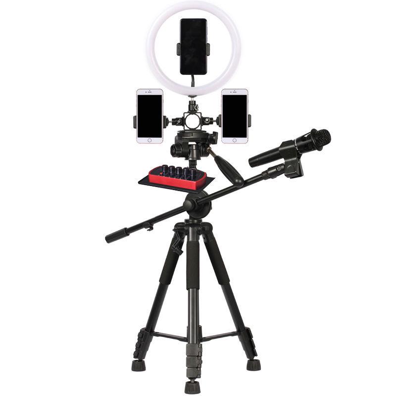 Multi-Function Mobile Phone Tripod with Beauty Fill Light for Outdoor Video & Selfie
