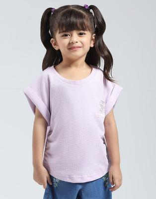 Girls Solid Round Neck Top