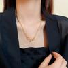 Electroplated zircon serpentine flower butterfly safety lock pearl necklace medieval collarbone chain new Chinese necklace women