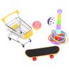 4ks/sada papouščích puzzle hraček zvonek míč vozík skateboard kruh sada pro papoušky stojící trénink