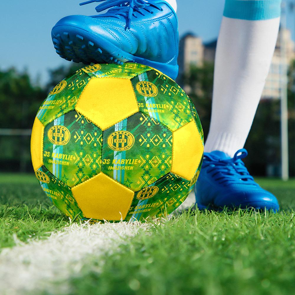 Js Kabylie Indoor Soccer Ball Colorful All Ages Size 5 Machine Stitched PVC Competition Ready Durable High-Bounce