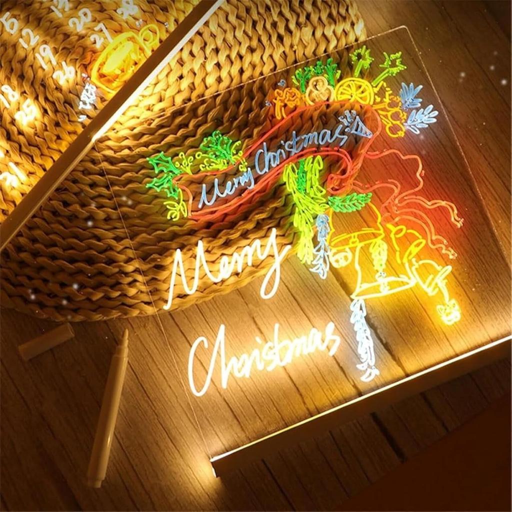 Lumiboard LED Zeichentafel(12 Farbstifte), 2025 Neues LED-Board 3 Stile, Zeichenbrett - mit verstellbarem Ständer für Büro Schule Zuhause