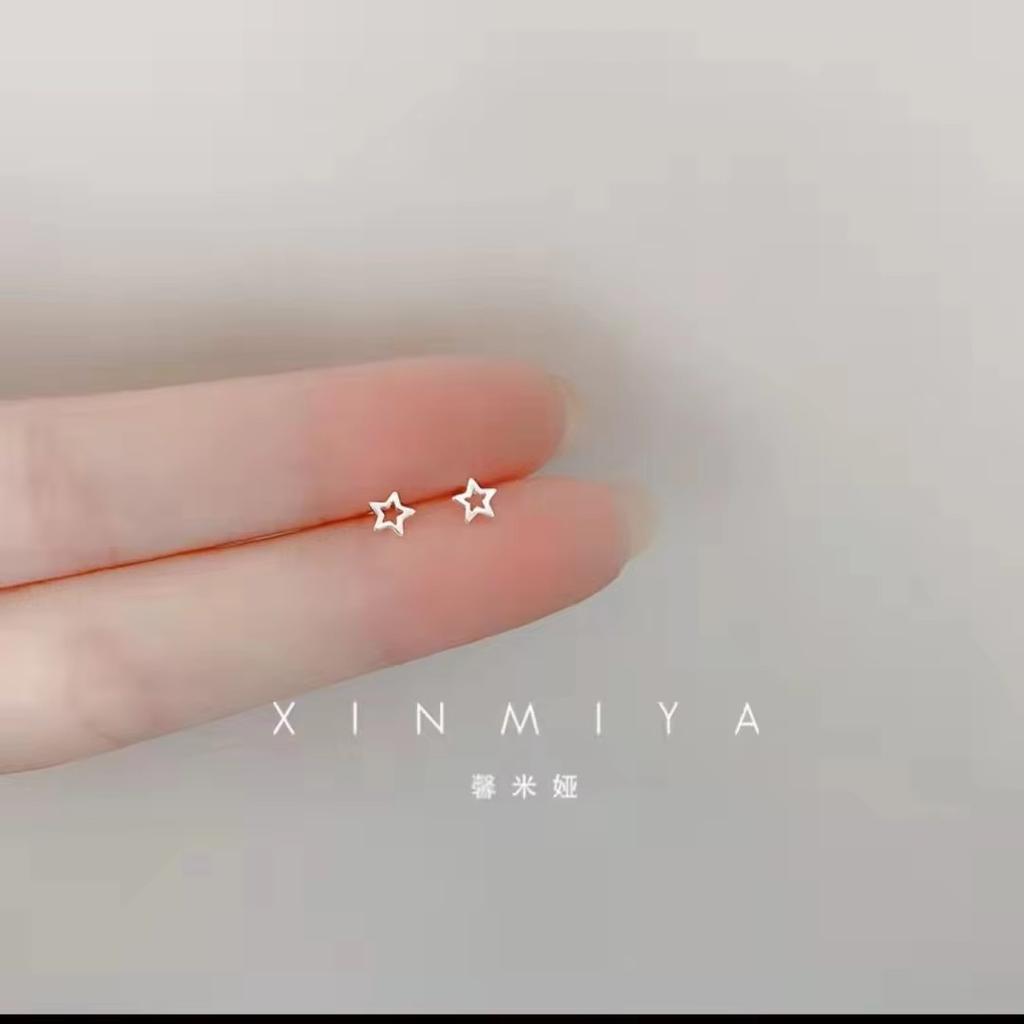 925 Silver Needles Silver Color Mini Star Heart Butterfly Stud Earrings for Women Hypoallergenic Daily Wear Ear Girls Pierc Gift