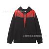 American street lightning wing print jacket men's and women's autumn and winter black loose shoulder heavy trendy hooded top