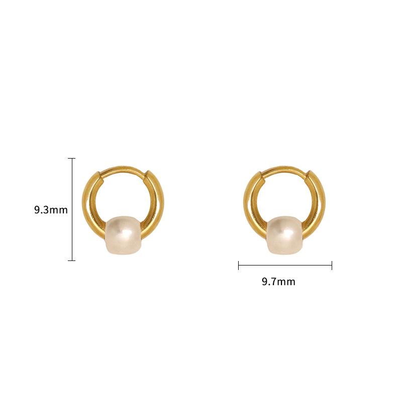 Korean Light Luxury Retro Round Pearl Earrings, High-End Medical 316 Simple And Versatile Temperament Earrings, Earrings, Earrings.