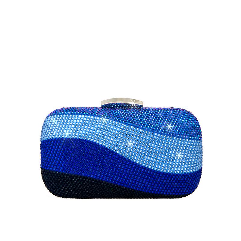 

Жіноча овальна вечірня сумка-клатч «Райдуга» для весіль та вечірок синій
