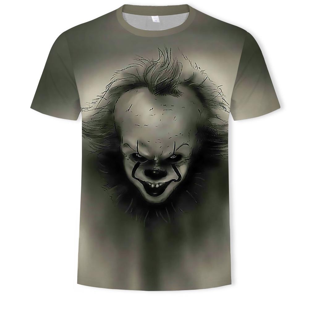 Summer Round Neck 3D Joker Resurrection Night Print Top Fashionable Casual Short Sleeved Men's T-shirts
