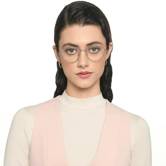 LENSKART BLU | Počítačové okuliare bez dioptrií | Proti oslneniu, Ľahké | Špecifikácie s UV ochranou | Plný rám, šesťuholníkový | Unisex | Malé | LB E16383