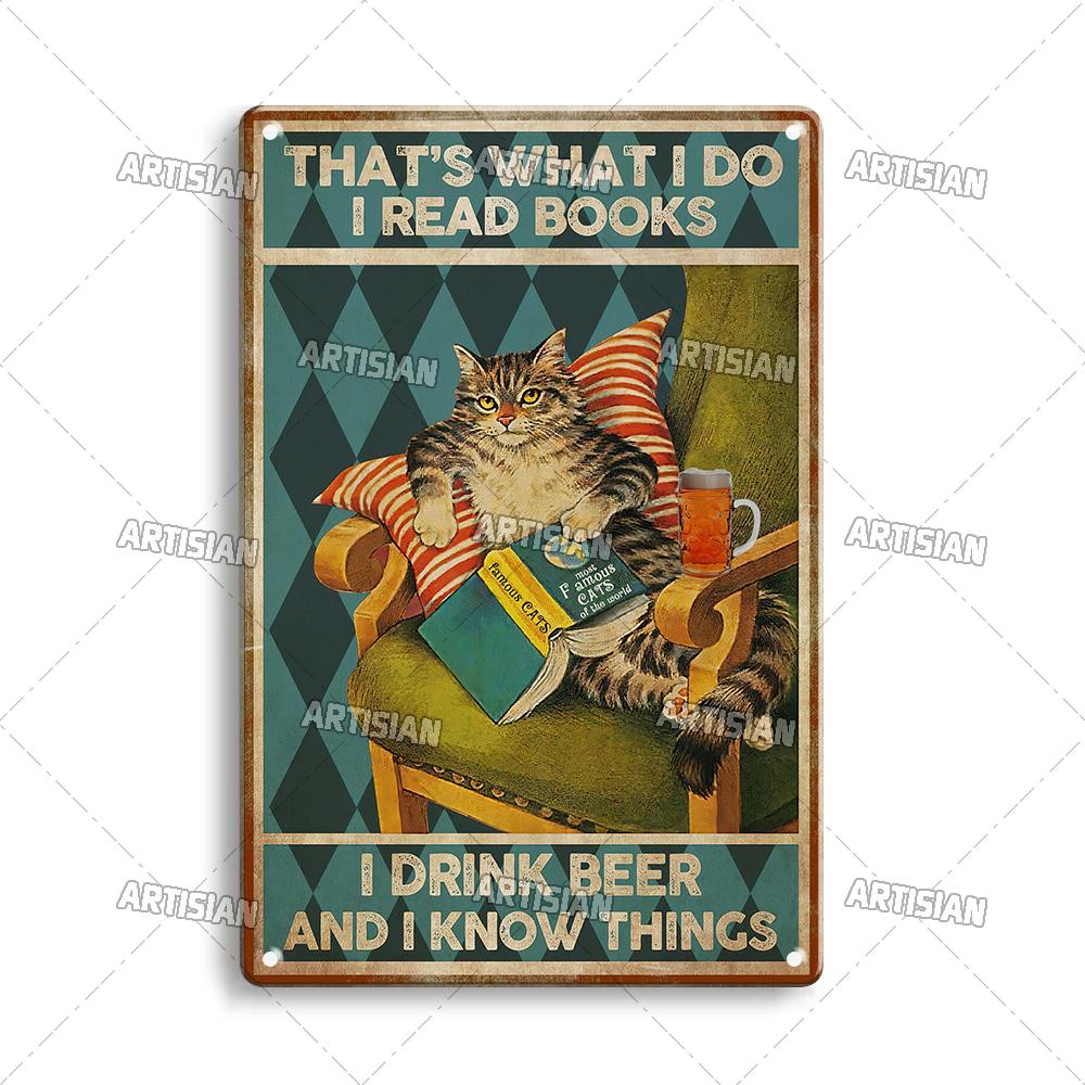 Mfoever  Artisian Funny Pet Retro Metal Sign Salem Sanctuary Cat Vintage Decorative Tin Plate Bar Pub Club Home Man Cave Wall Decor